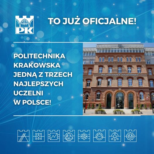 Politechnika Krakowska znalazła się w gronie trzech najlepszych uczelni w Polsce