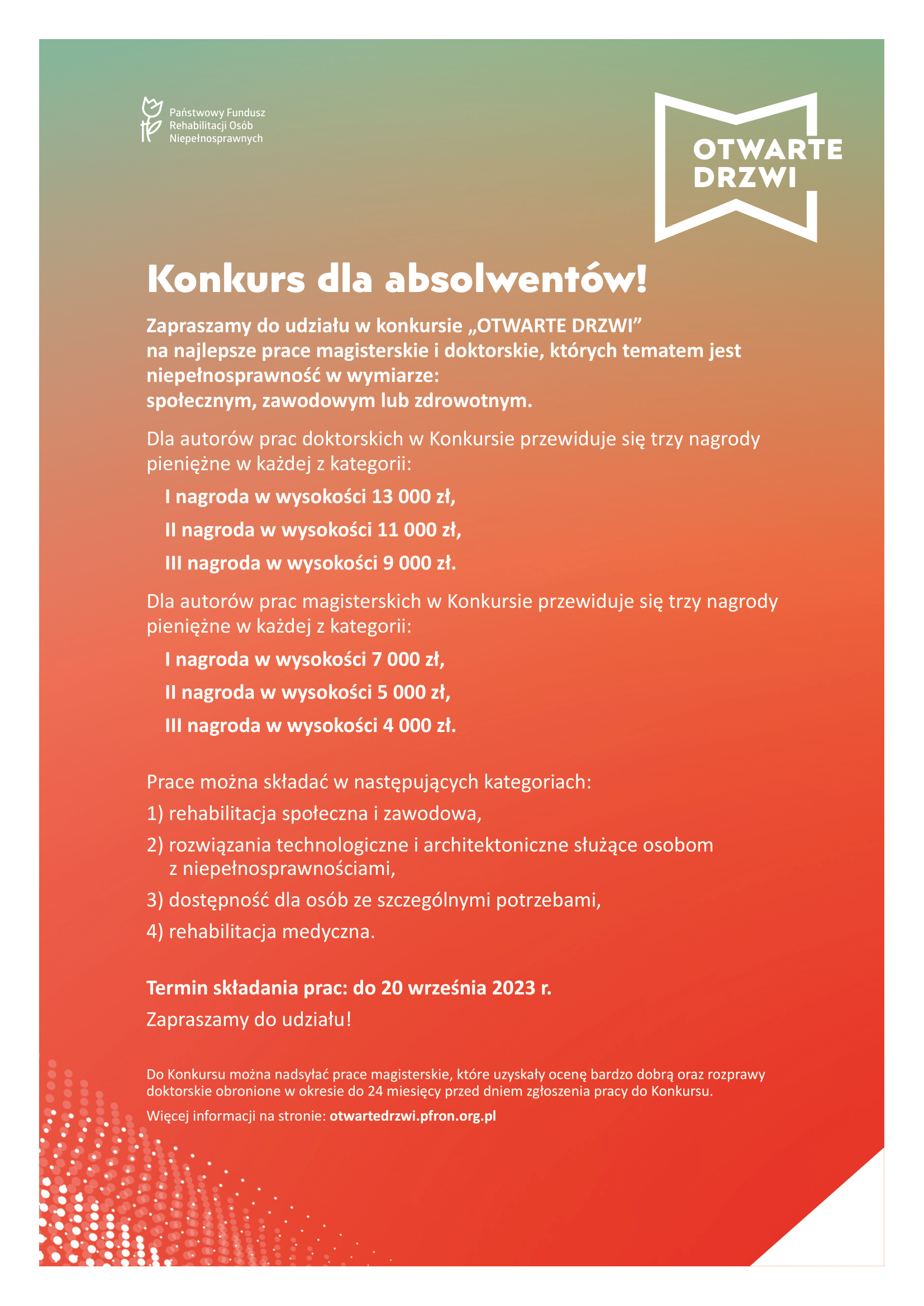 KONKURS DLA ABSOLWENTÓW – OTWARTE DRZWI