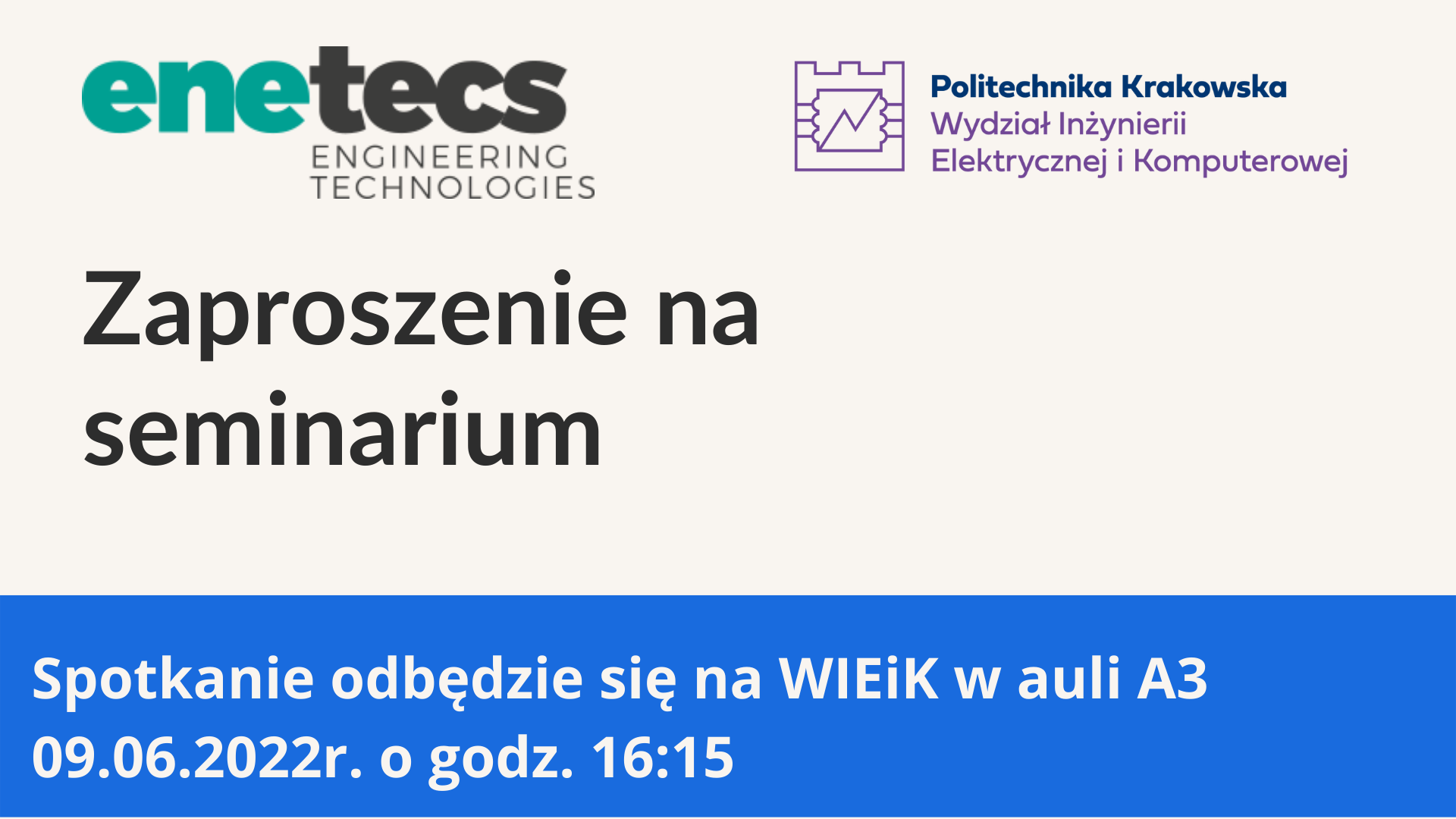 Zaproszenie na Seminarium – 9.06.2022, 16:15, A3