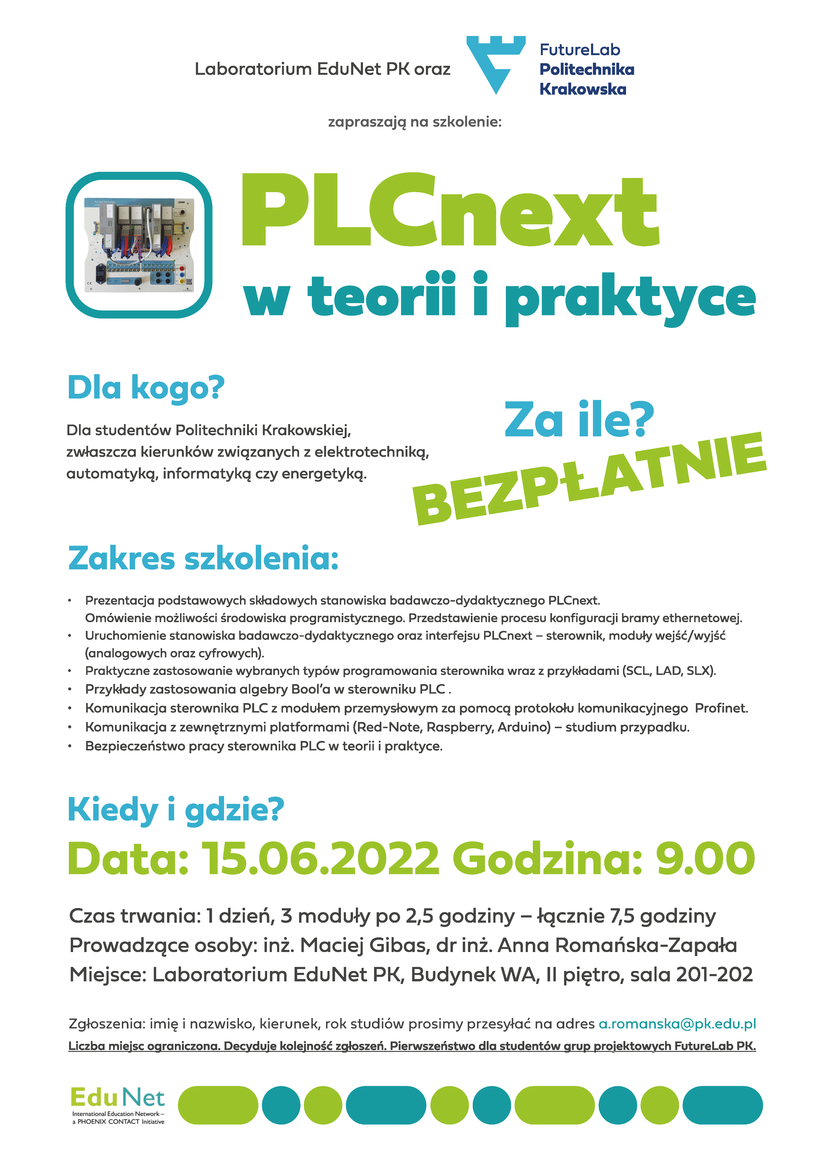 Szkolenie PLCnext w teorii i praktyce – 15.06.2022, 9:00