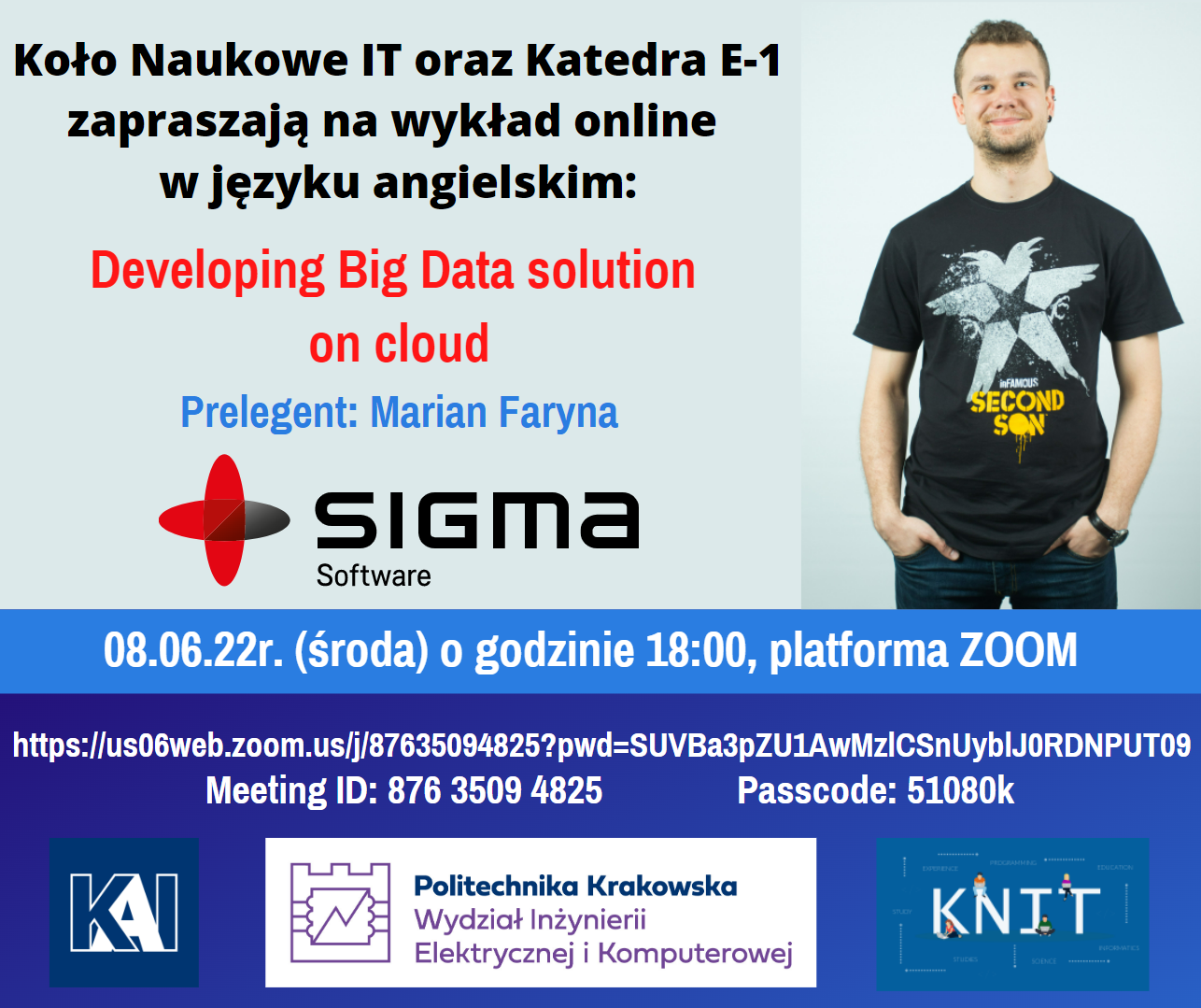 Zaproszenie na wykład: Developing Big Data solution on cloud – 8.06.2022, 18:00