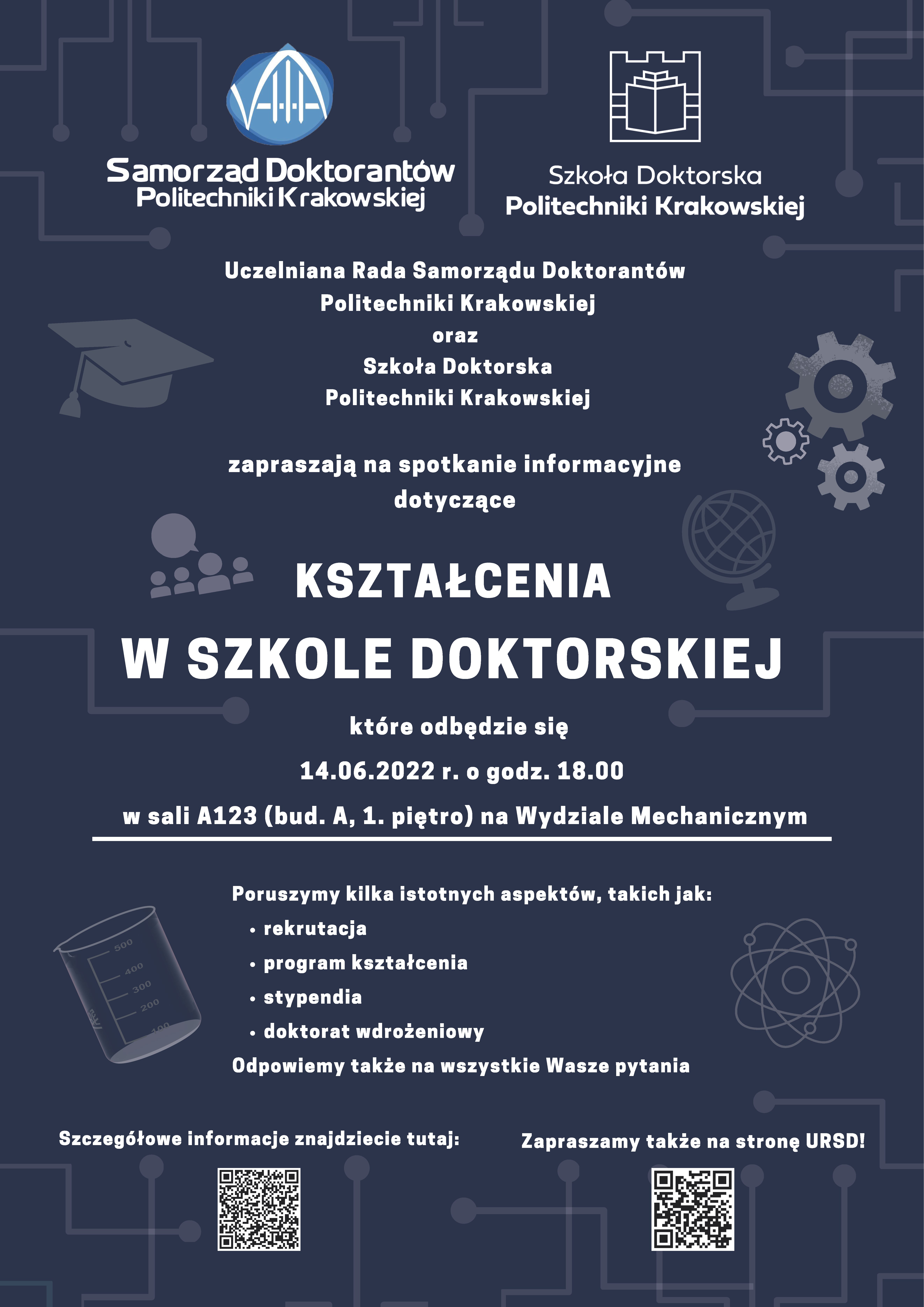 Spotkanie informacyjne – Kształcenie w Szkole Doktorskiej, 14.06.2022, 18:00
