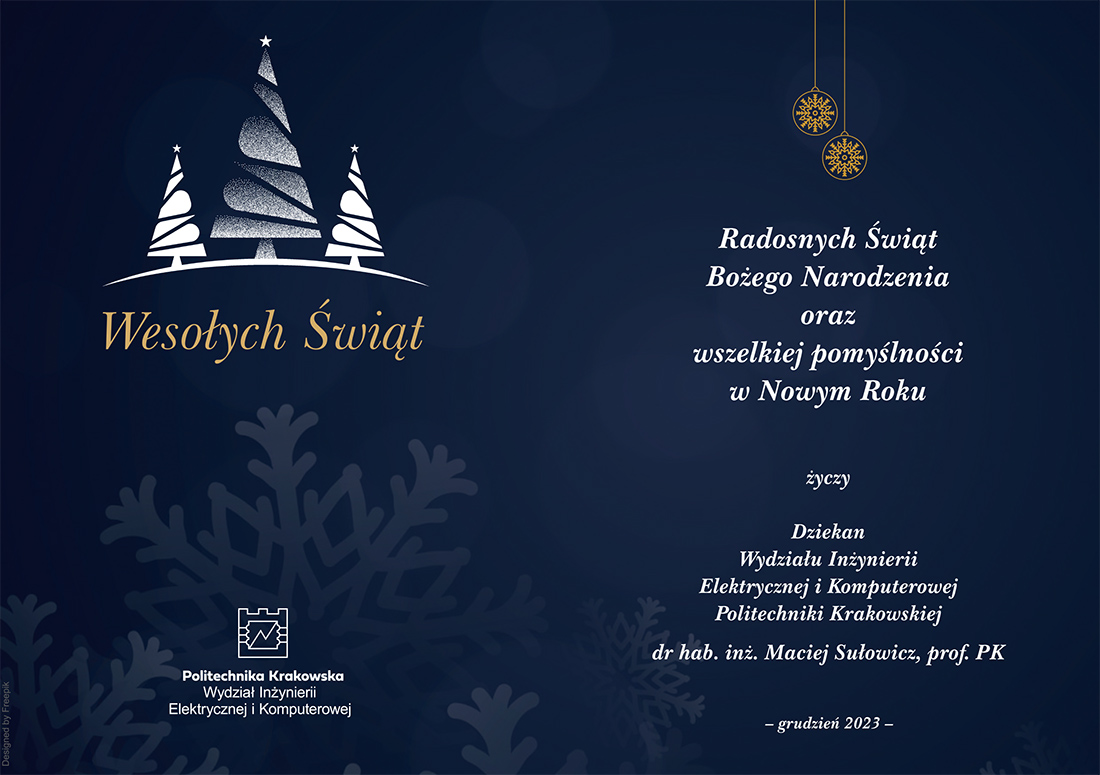Życzenia świąteczne od Dziekana WIEiK