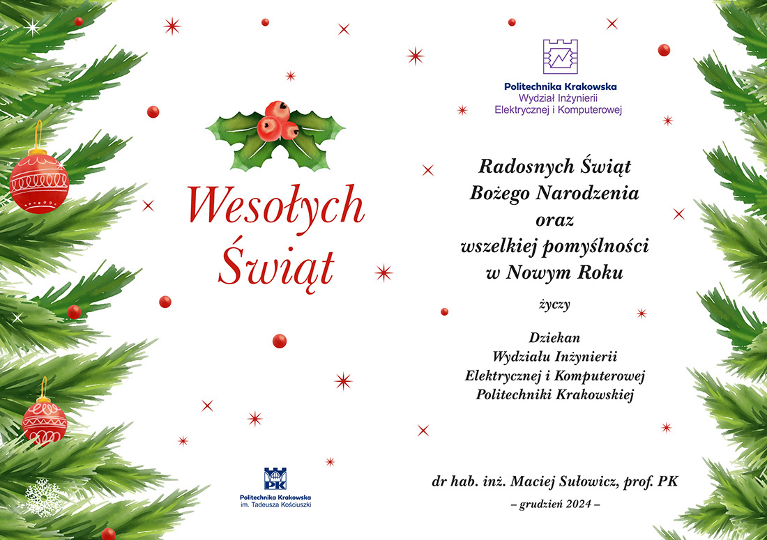 Życzenia Świąteczne od Dziekana WIEiK