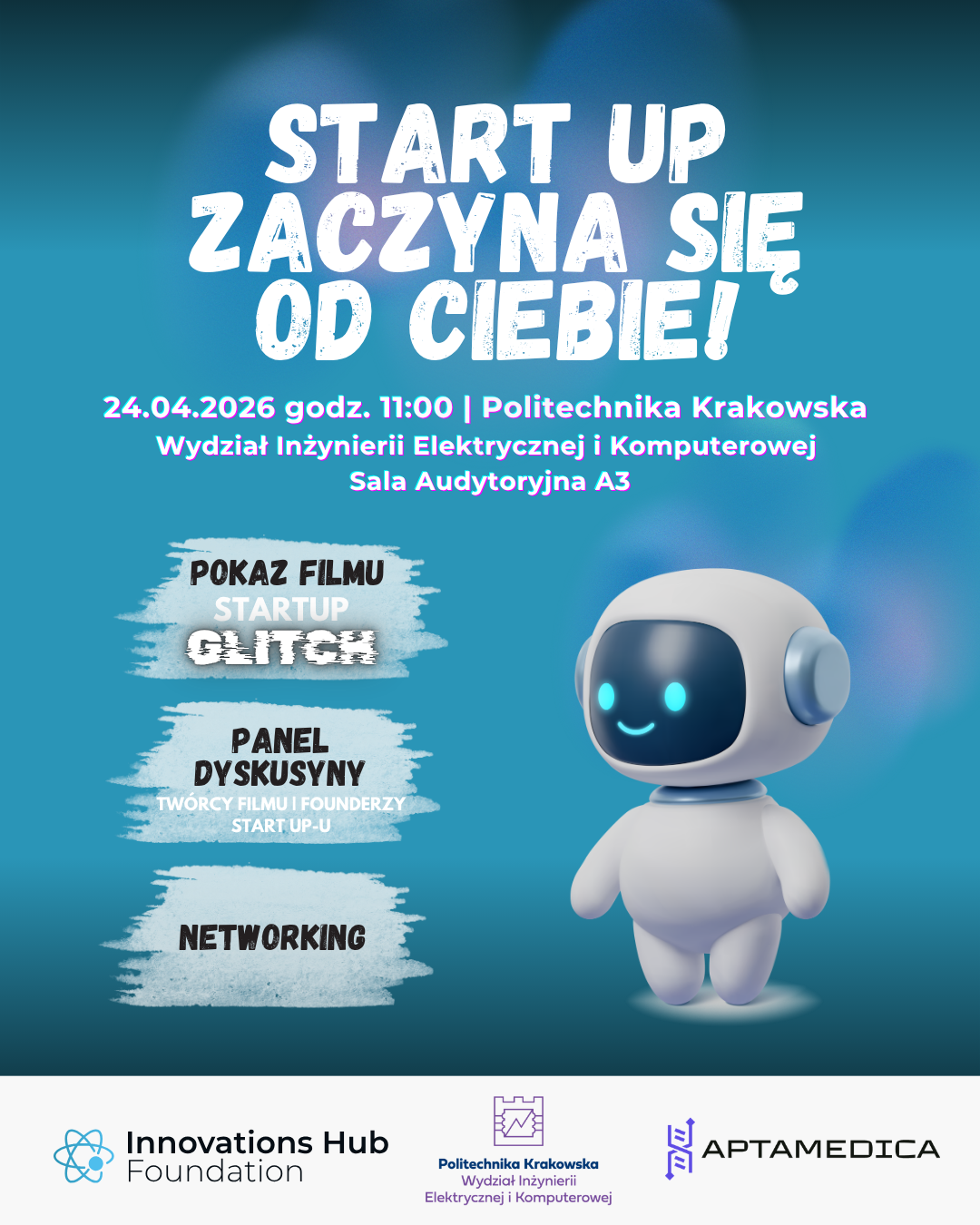 Zaproszenie dla studentów na pokaz filmu „Startup Glitch”