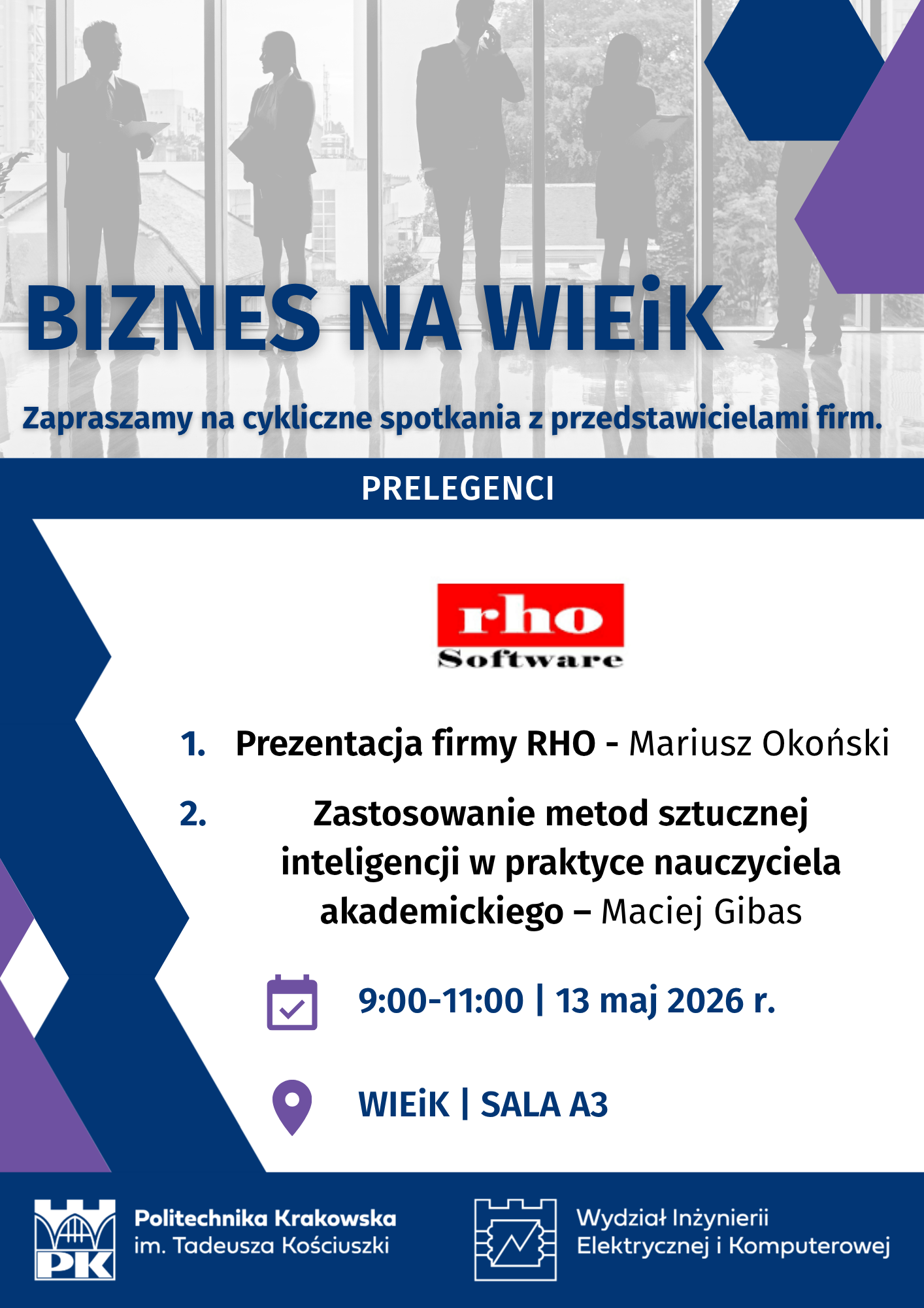 Zaproszenie na spotkanie z cyklu „Biznes na WIEiK”